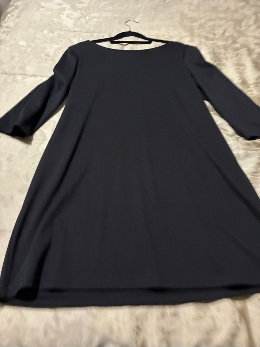 H&M Black A-Line Women's Dress with Three-Quarter Sleeves